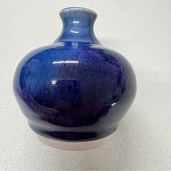 Blue Glaze Studio Pottery Bud Vase Home Decor - Picture 2 of 7